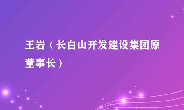 王岩（长白山开发建设集团原董事长）
