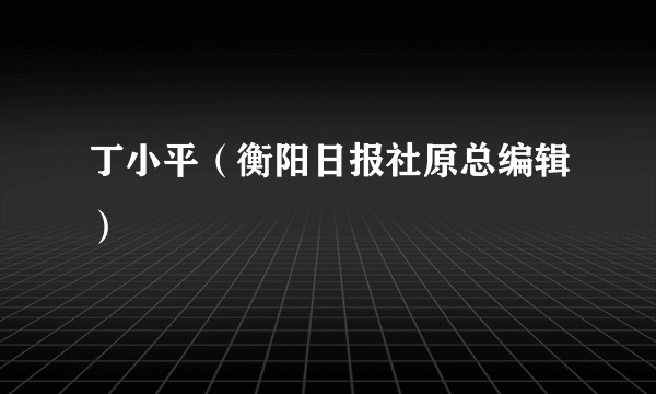 丁小平（衡阳日报社原总编辑）