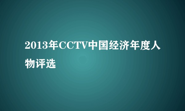 2013年CCTV中国经济年度人物评选