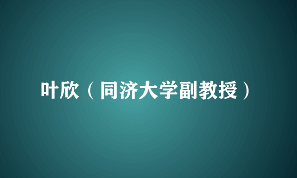 叶欣（同济大学副教授）