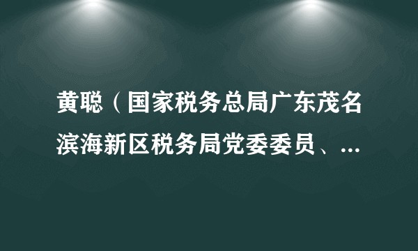 黄聪（国家税务总局广东茂名滨海新区税务局党委委员、纪检组组长、三级主办）