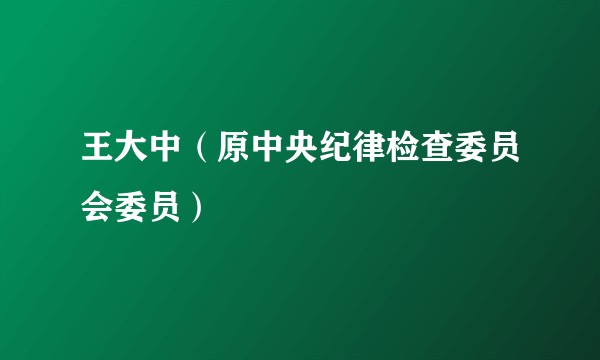 王大中（原中央纪律检查委员会委员）