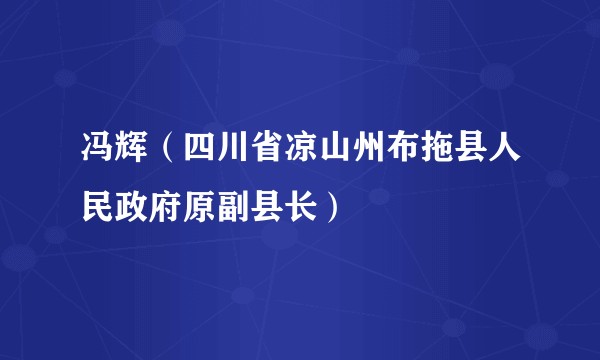 冯辉（四川省凉山州布拖县人民政府原副县长）