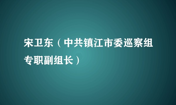 宋卫东（中共镇江市委巡察组专职副组长）