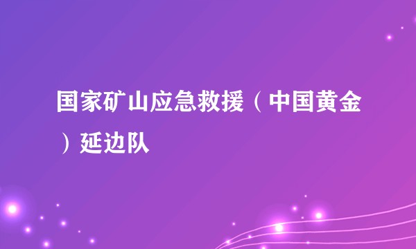 国家矿山应急救援(中国黄金)延边队