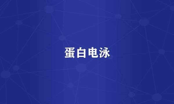 蛋白电泳