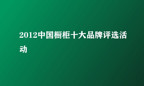 2012中国橱柜十大品牌评选活动