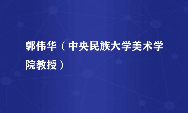 郭伟华(中央民族大学美术学院教授)