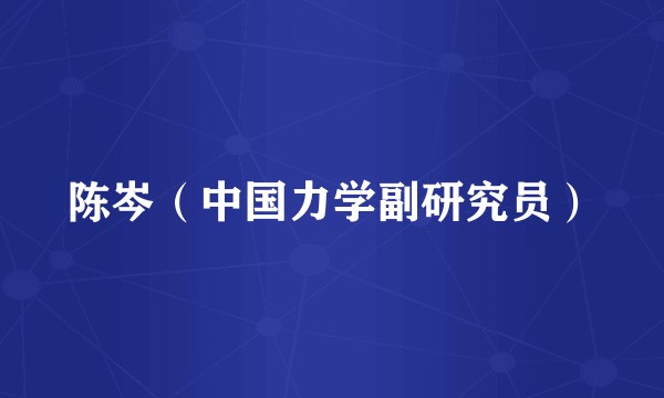 陈岑（中国力学副研究员）