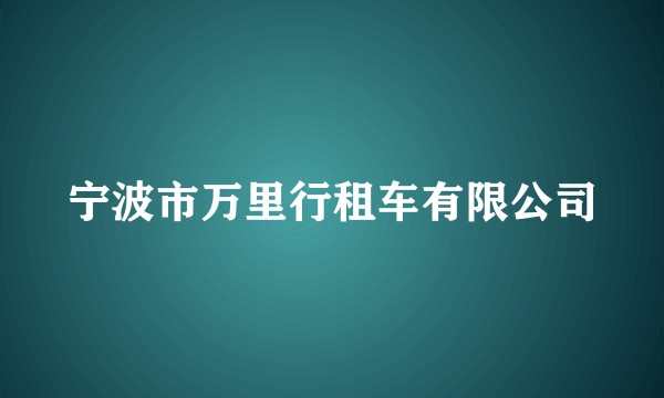 宁波市万里行租车有限公司