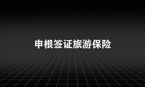申根签证旅游保险