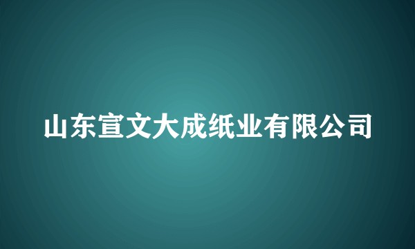 山东宣文大成纸业有限公司