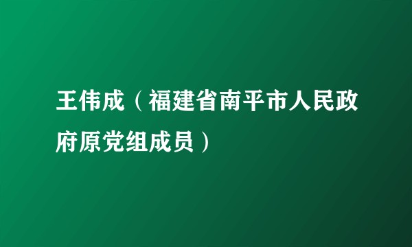 王伟成（福建省南平市人民政府原党组成员）