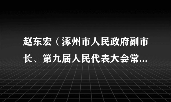 赵东宏（涿州市人民政府副市长、第九届人民代表大会常务委员会主任）