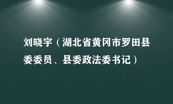 刘晓宇（湖北省黄冈市罗田县委委员、县委政法委书记）