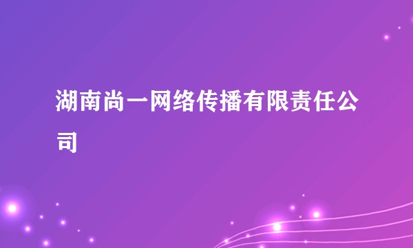 湖南尚一网络传播有限责任公司