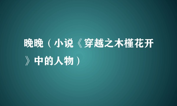 晚晚（小说《穿越之木槿花开》中的人物）
