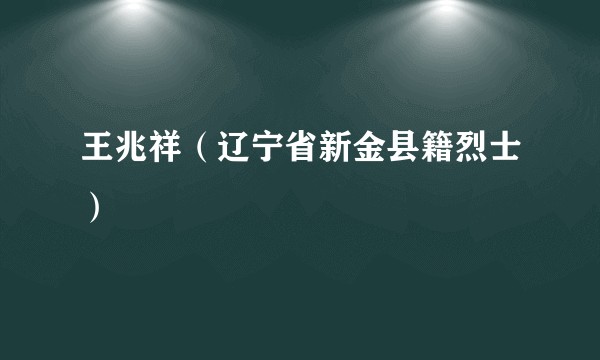 王兆祥（辽宁省新金县籍烈士）