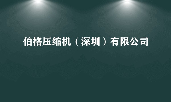 伯格压缩机（深圳）有限公司