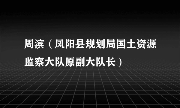周滨（凤阳县规划局国土资源监察大队原副大队长）