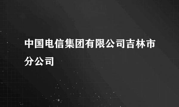 中国电信集团有限公司吉林市分公司