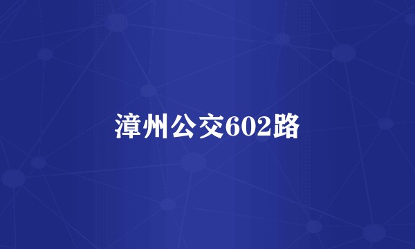 漳州公交602路