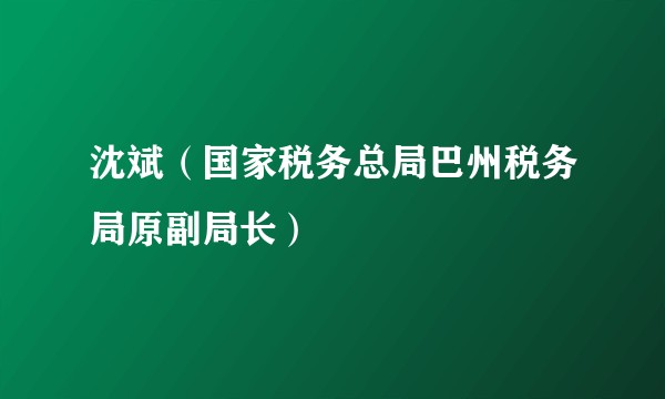 沈斌（国家税务总局巴州税务局原副局长）