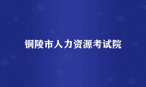 铜陵市人力资源考试院