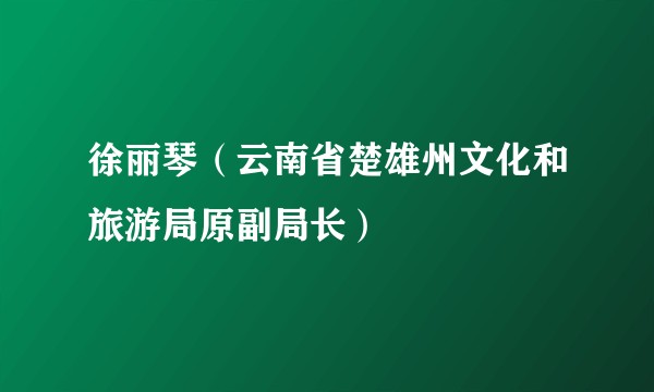 徐丽琴（云南省楚雄州文化和旅游局原副局长）