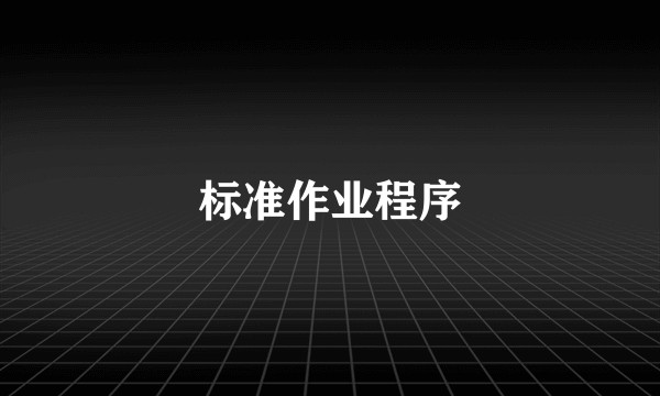 标准作业程序