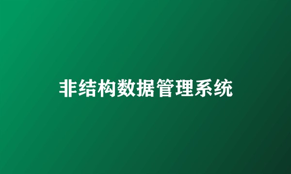 非结构数据管理系统