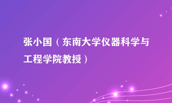 张小国（东南大学仪器科学与工程学院教授）