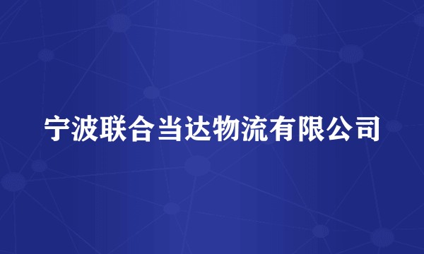 宁波联合当达物流有限公司