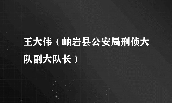 王大伟（岫岩县公安局刑侦大队副大队长）