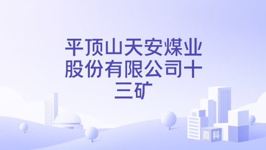 平顶山天安煤业股份有限公司十三矿