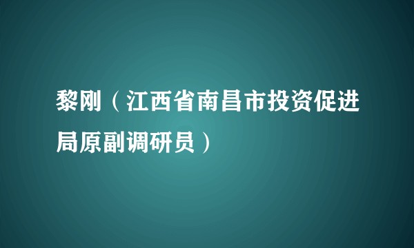 黎刚（江西省南昌市投资促进局原副调研员）