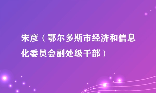 宋彦（鄂尔多斯市经济和信息化委员会副处级干部）