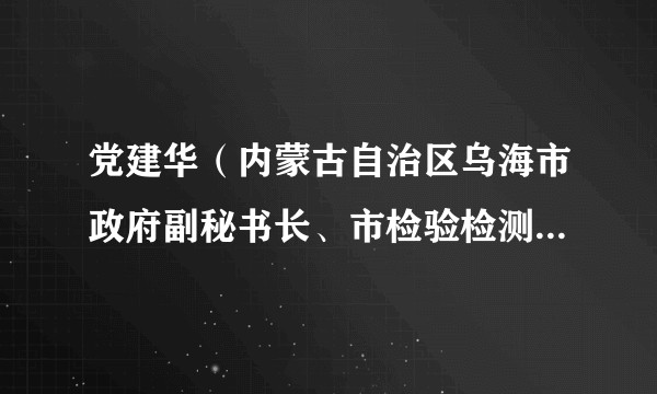 党建华（内蒙古自治区乌海市政府副秘书长、市检验检测中心党组书记）