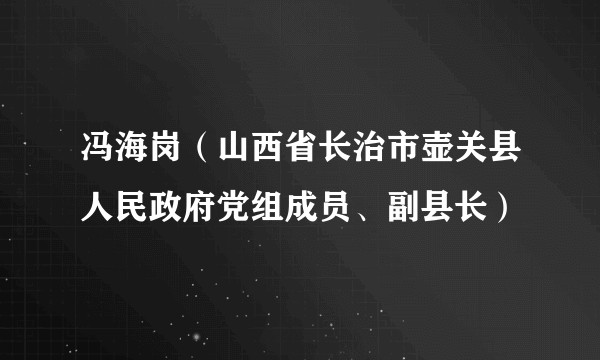 冯海岗(山西省长治市壶关县人民政府党组成员、副县长)