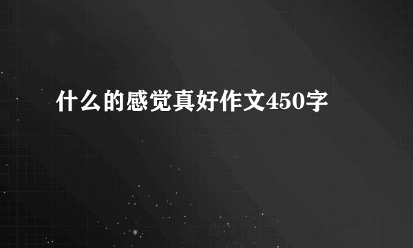 什么的感觉真好作文450字
