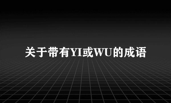 关于带有YI或WU的成语