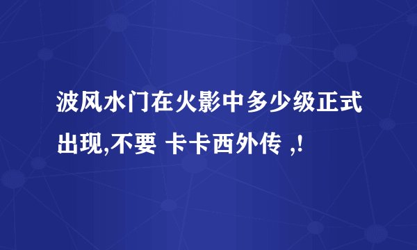 波风水门在火影中多少级正式出现,不要 卡卡西外传 ,!