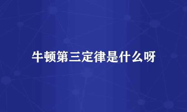 牛顿第三定律是什么呀