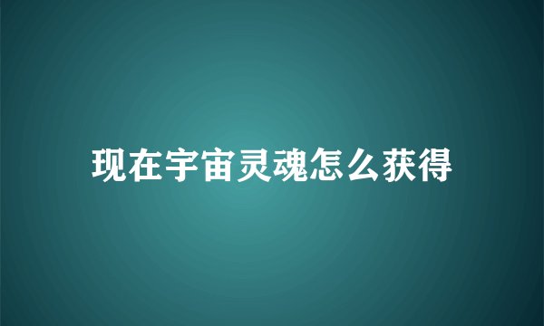 现在宇宙灵魂怎么获得
