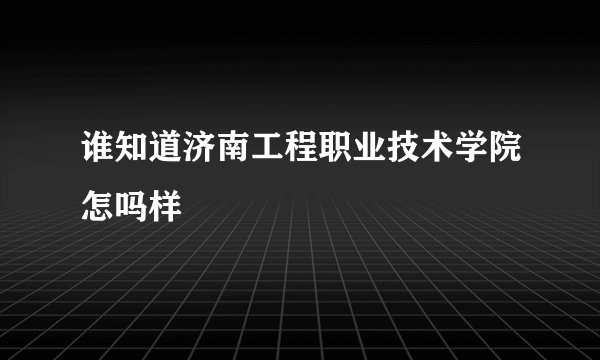谁知道济南工程职业技术学院怎吗样