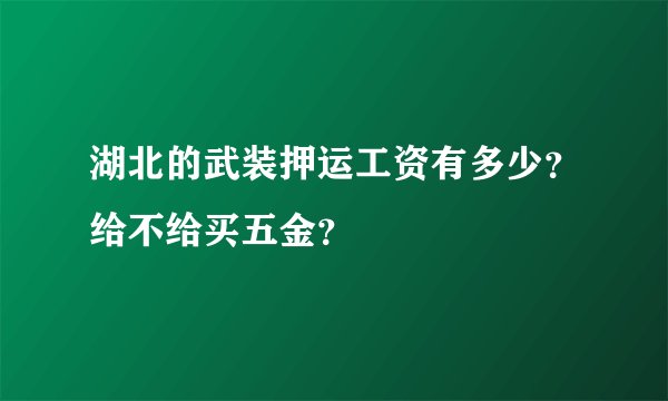 湖北的武装押运工资有多少？给不给买五金？