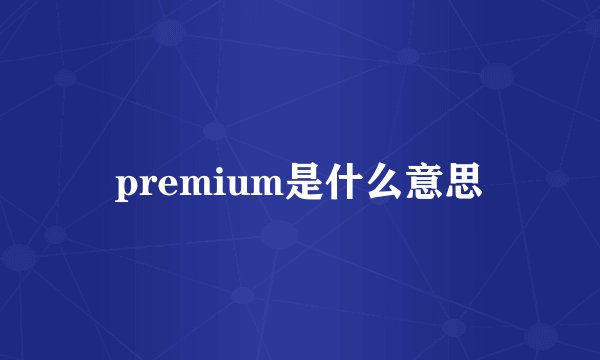 premium是什么意思