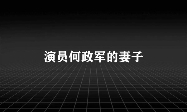 演员何政军的妻子