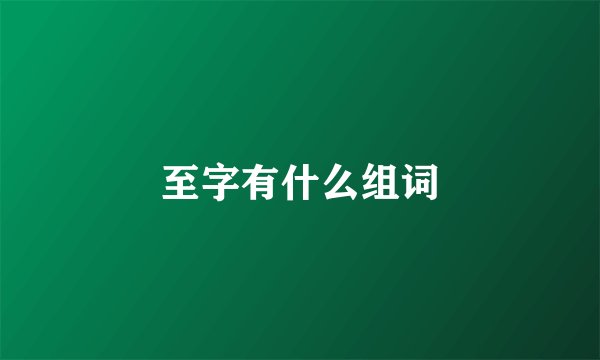 至字有什么组词
