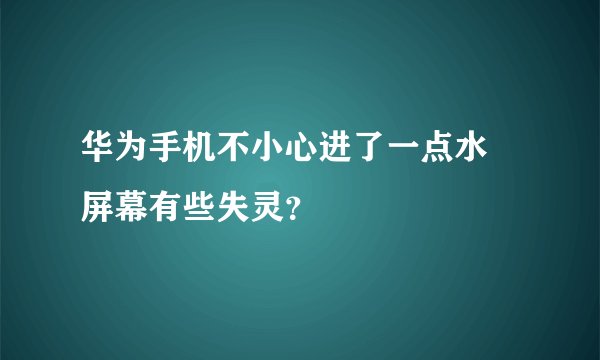 华为手机不小心进了一点水 屏幕有些失灵？